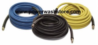 pressure washer hose hig pressure yellow blue and black pressure washer hose.JPG